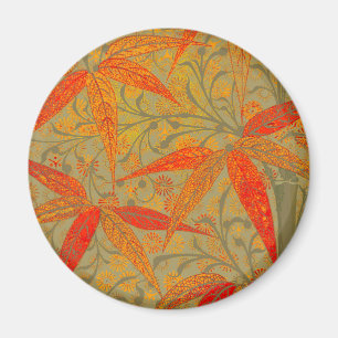 Earthy Bamboo Art Print Orange  Magnet