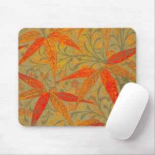 Earthy Bamboo Art Print Orange Mouse Mat