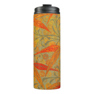 Earthy Bamboo Art Print Orange  Thermal Tumbler