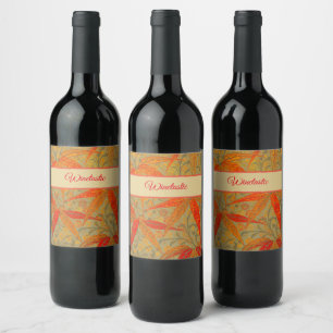 Earthy Bamboo Art Print Orange Wine Label