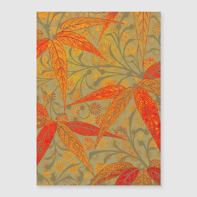 Earthy Bamboo Art Vintage Print Orange  (Front)