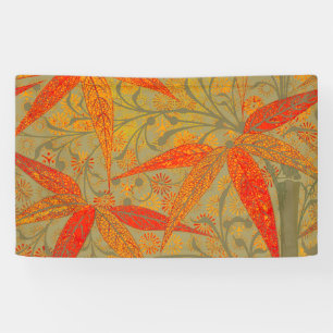 Earthy Bamboo Art Vintage Print Orange  Banner