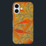 Earthy Bamboo Art Vintage Print Orange  iPhone 16 Case<br><div class="desc">This Colourful bamboo art print is based on a vintage design,  with orange and red bamboo,  with earthy green background. Graphic art print illustration.</div>
