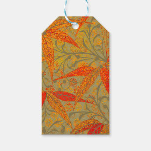Earthy Bamboo Art Vintage Print Orange  Gift Tags