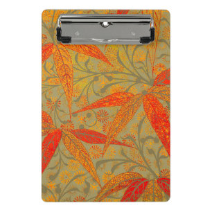 Earthy Bamboo Art Vintage Print Orange  Mini Clipboard