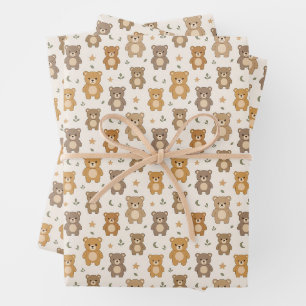 Earthy Bear Pattern Gift Wrapping Paper