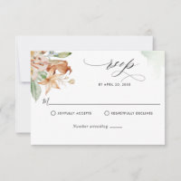 Earthy Blooms, Green Watercolor Stains, Wedding RS