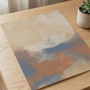 Earthy Blue and Ochre Abstract Brushstrokes Poster