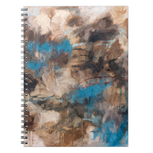 Earthy Blue Brown Neutral Abstract Flow Notebook