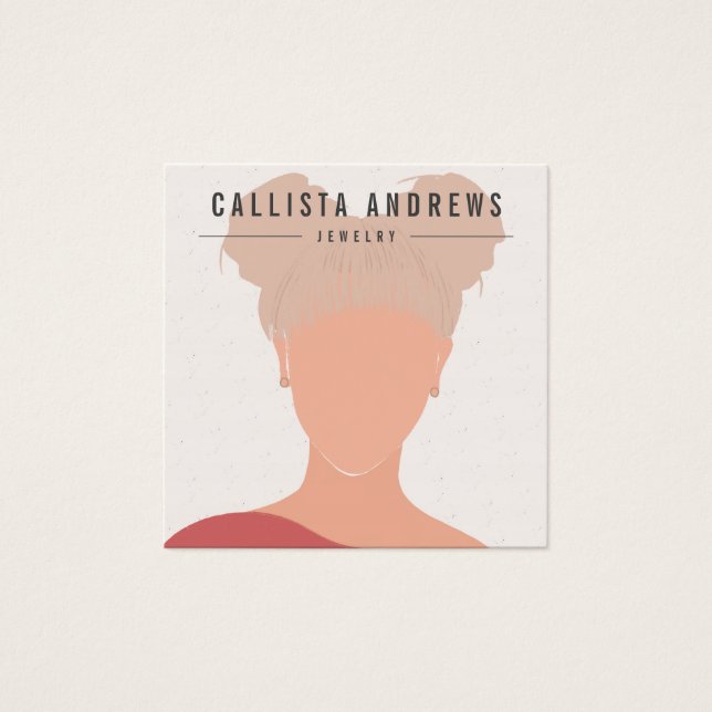 Earthy Bohemian Blond Girl Earring Display Card (Front)