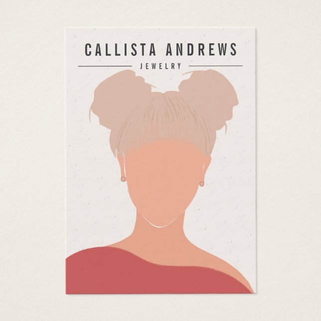 Earthy Bohemian Blonde Girl Earring Display Card (Front)