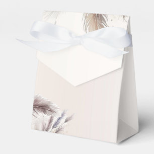 Earthy Bohemian Floral Feathers Wedding Favour Box