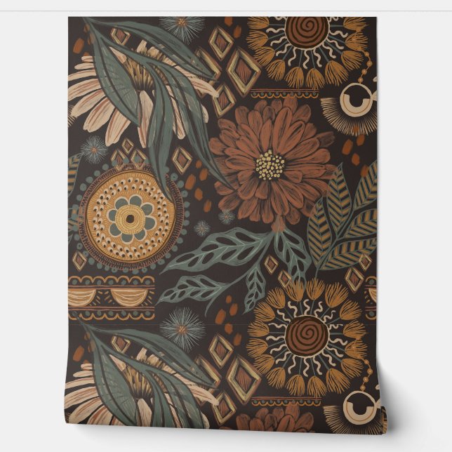 Earthy Bohemian Jungle Wallpaper (Unrolling)