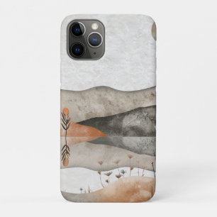 Earthy Bohemian Lake Terracotta Moon Landscape iPhone 11 Pro Case