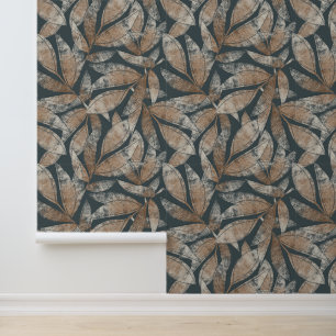 Earthy Bohemian Leaves  Wallpaper