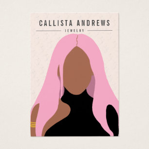 Earthy Bohemian Pink Girl Earring Display Card