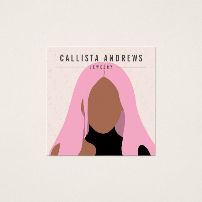 Earthy Bohemian Pink Girl Earring Display Card (Front)