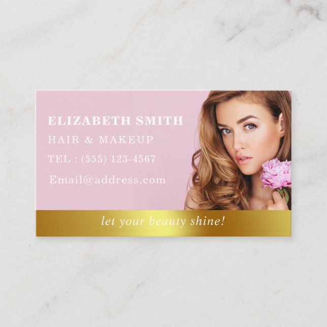 Earthy Bohemian Pink Hair Girl Hairstylist Salon  Business Card (Front)