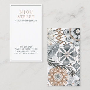 Earthy Boho Abstract Jewellery Designer Business Card