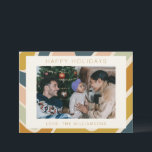 Earthy Boho Abstract Swirl Pastel Custom Photo Holiday Card<br><div class="desc">Earthy Boho Abstract Wavy Swirl Lines in Pastels Custom Photo Holiday Card</div>