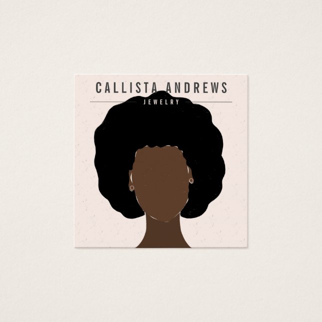 Earthy Boho Black Hair Girl Earring Display Card (Front)