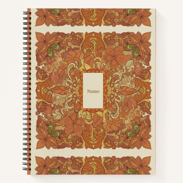 Earthy Boho Burnt Orange Mandalas Journal (Front)