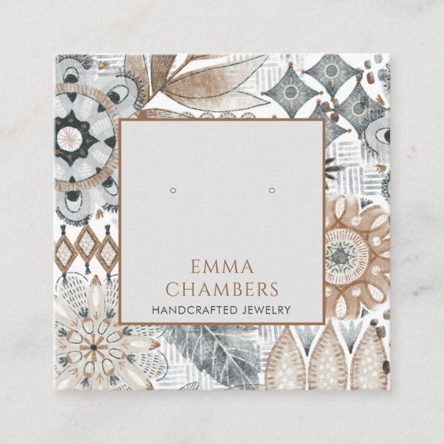 Earthy Boho Earring Display Card (Front)