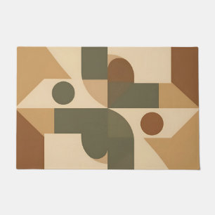 Earthy Boho Geometric Abstract Doormat