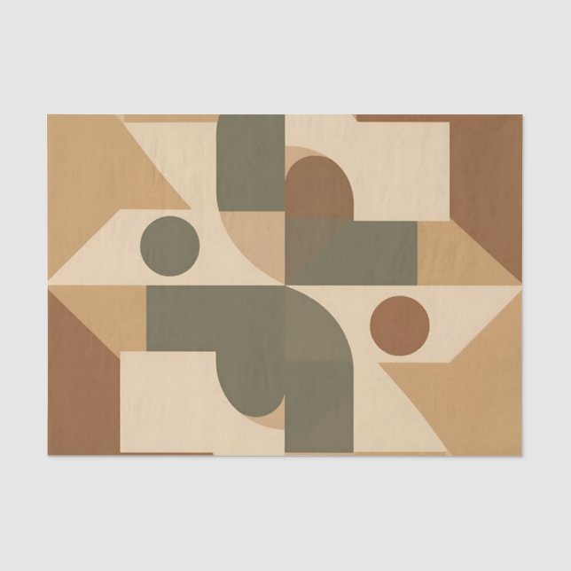 Earthy Boho Geometric Abstract Tissue Paper (Front)