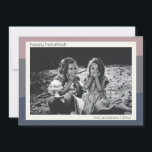 Earthy Boho Modern Abstract Stripes Hanukkah Photo Holiday Card<br><div class="desc">This modern design features abstract organic stripe shapes in a beautiful earth tone palette of dusty purple,  grey,  and ochre,  personalised with your name and photo. Can be used for any holiday greeting,  just customise the text.</div>