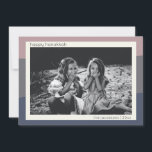 Earthy Boho Modern Abstract Stripes Hanukkah Photo Holiday Card<br><div class="desc">This modern design features abstract organic stripe shapes in a beautiful earth tone palette of dusty purple,  grey,  and ochre,  personalised with your name and photo. Can be used for any holiday greeting,  just customise the text.</div>