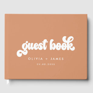 Earthy Boho Orange Customisable Wedding Guest Book