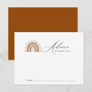 Earthy Boho Rainbow Baby Shower Advice Card