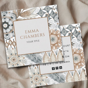 Earthy Boho Square Business Card