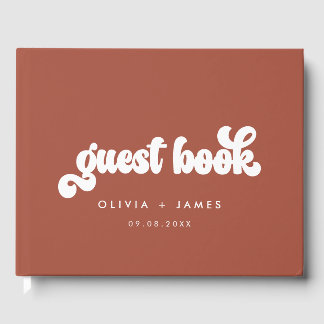 Earthy Boho Terracotta Customisable Wedding Guest Book