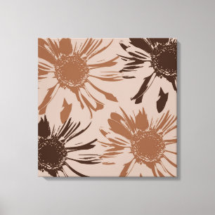 Earthy Brown Gerbera Flowers Canvas Print