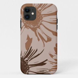 Earthy Brown Gerbera Flowers iPhone 11 Case