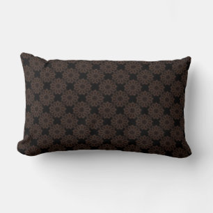 Earthy Brown Rustic Mandala Lumbar Pillow