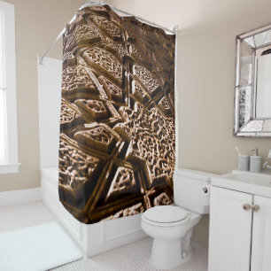Earthy Brown Stars Shower Curtain