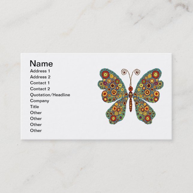 Earthy Butterfly Business Card (Front)
