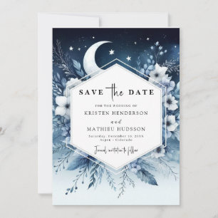 Earthy Chic Moonlit Wedding Save The Date