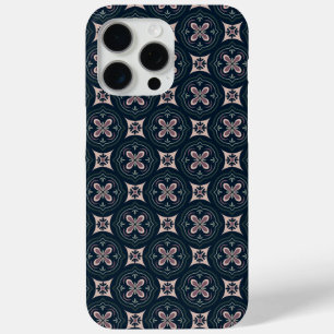 earthy colored floral geometric tiles iPhone 15 pro max case