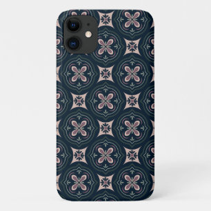 earthy colored floral geometric tiles iPhone 11 case