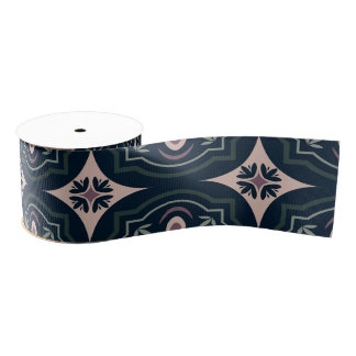 earthy colored floral geometric tiles grosgrain ribbon