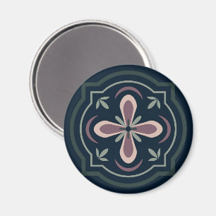 earthy colored floral geometric tiles magnet