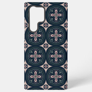 earthy colored floral geometric tiles samsung galaxy case