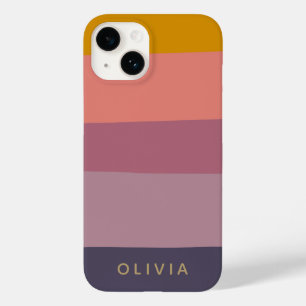 Earthy Colour Block Shapes Purple Personalised iPh Case-Mate iPhone 14 Case