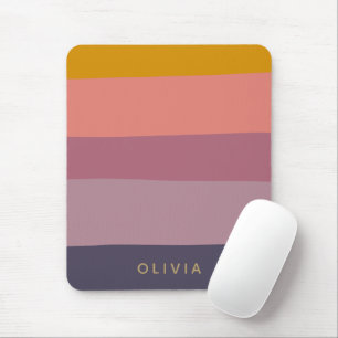 Earthy Colour Block Shapes Purple Personalised Mouse Mat