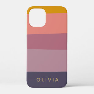 Earthy Colour Block Shapes Purple Personalised Nam Case-Mate iPhone Case