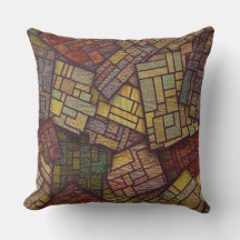 Earthy Colour Block Throw Pillow